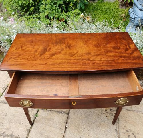 GEORGIAN BOW FRONTED SIDE TABLE MAHOGANY - ADDITIONAL PHOTO 7