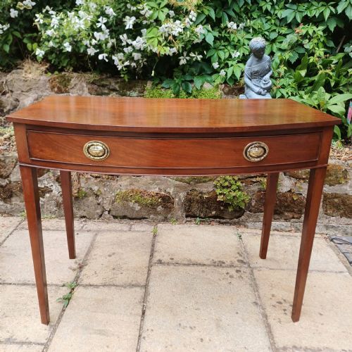 georgian bow front writing dressing side table mahogany - CATEGORY: ANTIQUE TABLES - DATED 1800