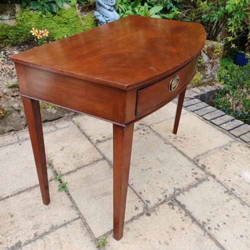 GEORGIAN BOW FRONT WRITING DRESSING SIDE TABLE MAHOGANY - ADDITIONAL PHOTO 1