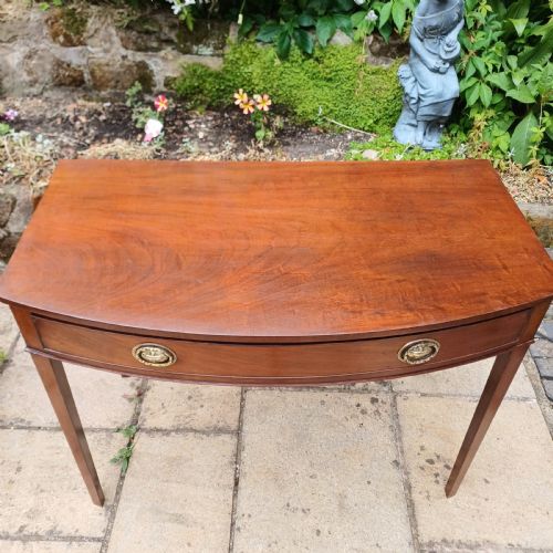 GEORGIAN BOW FRONT WRITING DRESSING SIDE TABLE MAHOGANY - ADDITIONAL PHOTO 7