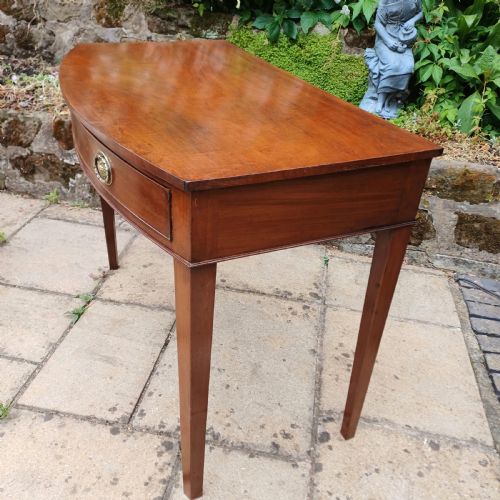 GEORGIAN BOW FRONT WRITING DRESSING SIDE TABLE MAHOGANY - ADDITIONAL PHOTO 10