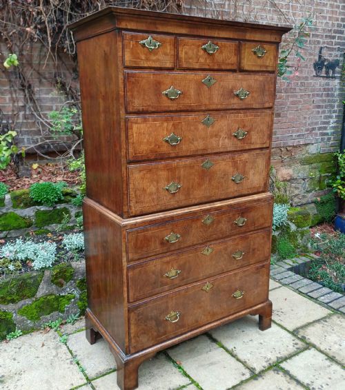 BEAUTIFUL EARLY 18TH CENTURY WALNUT CHEST ON CHEST - ADDITIONAL PHOTO 2
