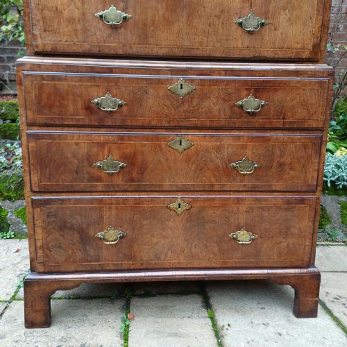 BEAUTIFUL EARLY 18TH CENTURY WALNUT CHEST ON CHEST - ADDITIONAL PHOTO 4