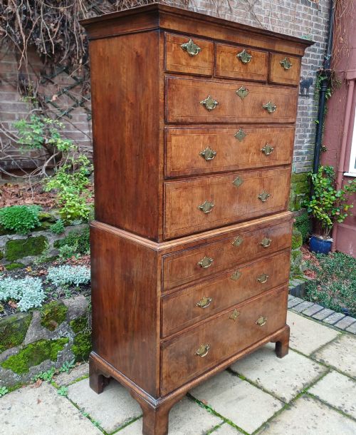 BEAUTIFUL EARLY 18TH CENTURY WALNUT CHEST ON CHEST - ADDITIONAL PHOTO 5