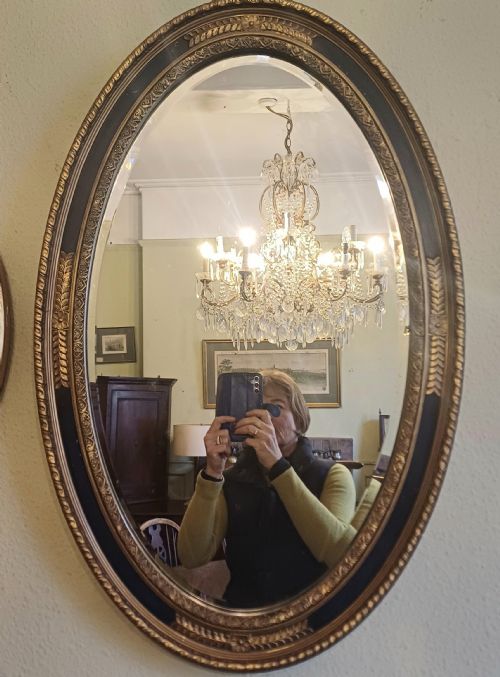 OVAL GILT MIRROR EDWARDIAN - ADDITIONAL PHOTO 1