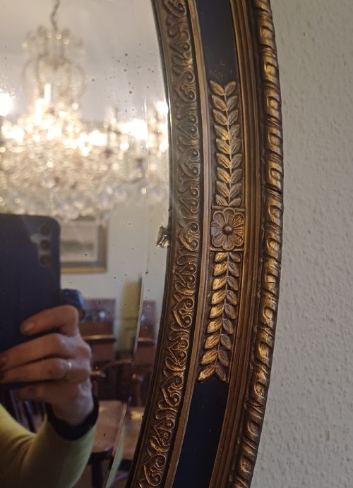 OVAL GILT MIRROR EDWARDIAN - ADDITIONAL PHOTO 2