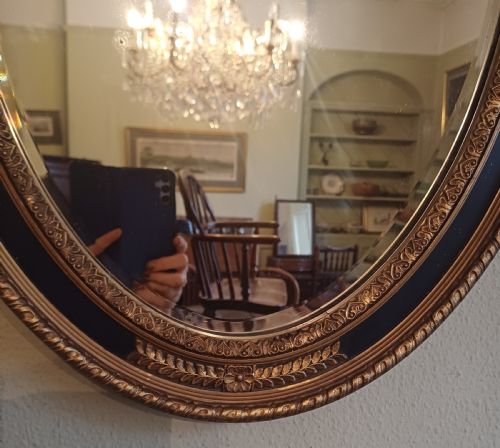 OVAL GILT MIRROR EDWARDIAN - ADDITIONAL PHOTO 5