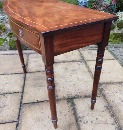 ELEGANT SIDE DRESSING WRITING TABLE MAHOGANY REGENCY BOW FRONTED - ADDITIONAL PHOTO 7