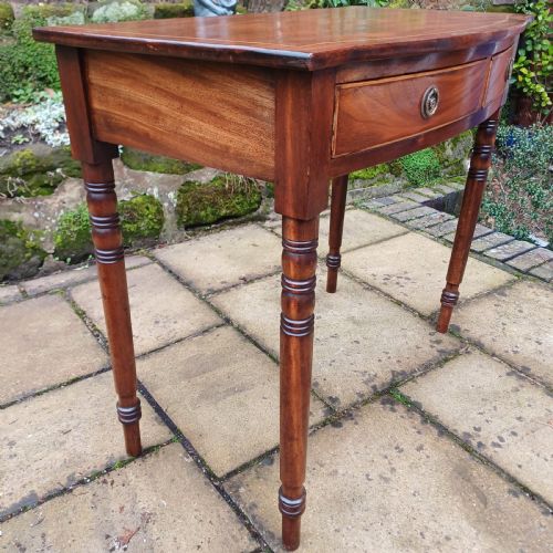 ELEGANT SIDE DRESSING WRITING TABLE MAHOGANY REGENCY BOW FRONTED - ADDITIONAL PHOTO 8