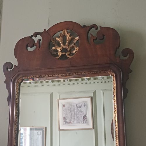 MAHOGANY FRET WALL MIRROR GEORGIAN - ADDITIONAL PHOTO 4