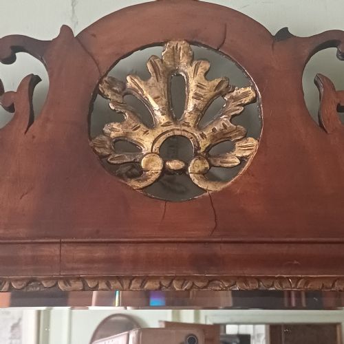 MAHOGANY FRET WALL MIRROR GEORGIAN - ADDITIONAL PHOTO 1