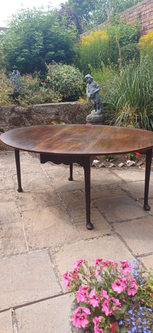 MAHOGANY DROP LEAF DINING TABLE GEORGIAN - ADDITIONAL PHOTO 3