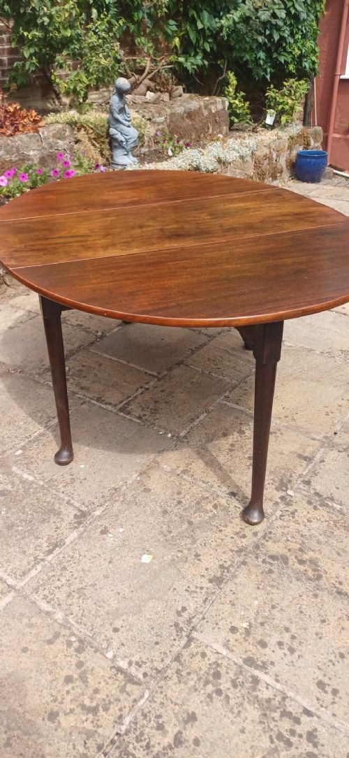 MAHOGANY DROP LEAF DINING TABLE GEORGIAN - ADDITIONAL PHOTO 4