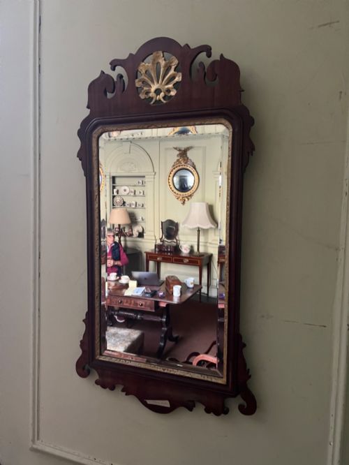 Georgian Mahogany Fret Work Mirror