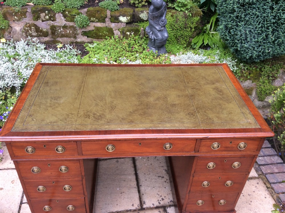 Good Victorian mahogany pedestal desk View V