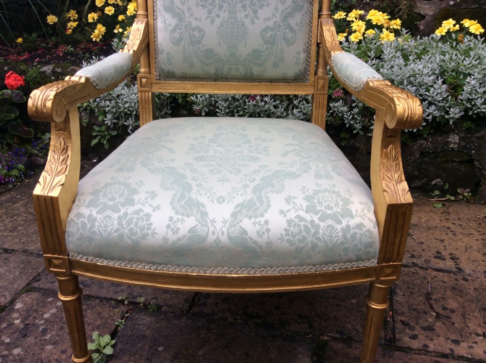 pair of Edwardian giltwood armchairs. View IV