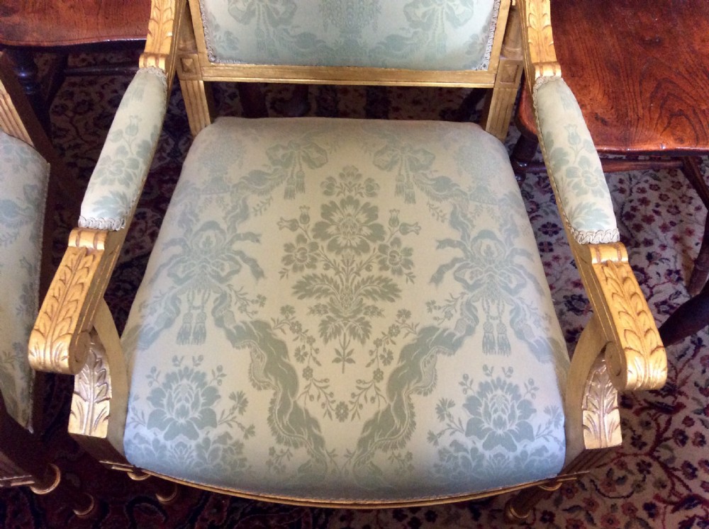 pair of Edwardian giltwood armchairs. View V