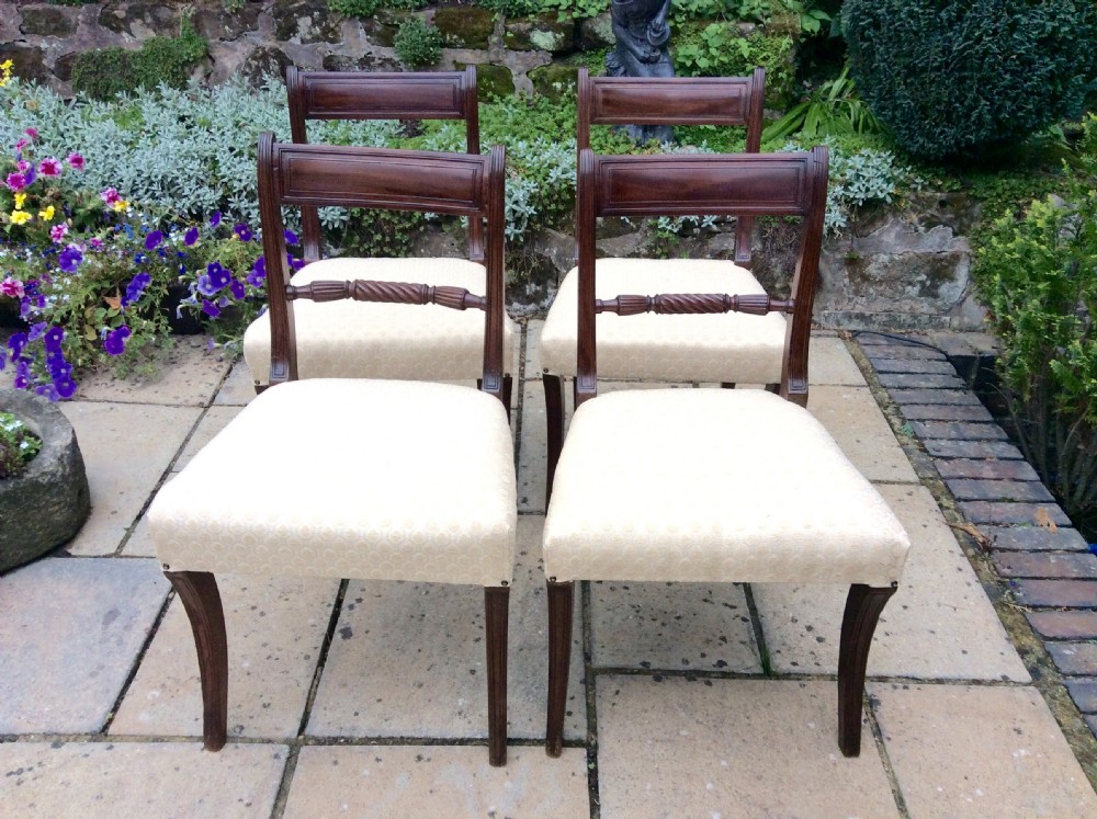 Set of four mahogany Regency chairs