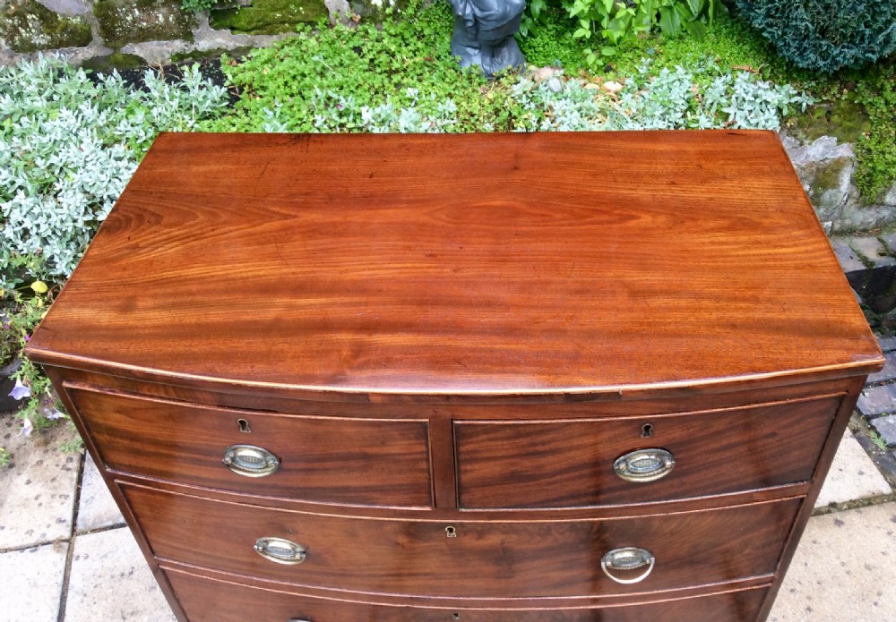 Small Georgian bow front chest of drawers View II