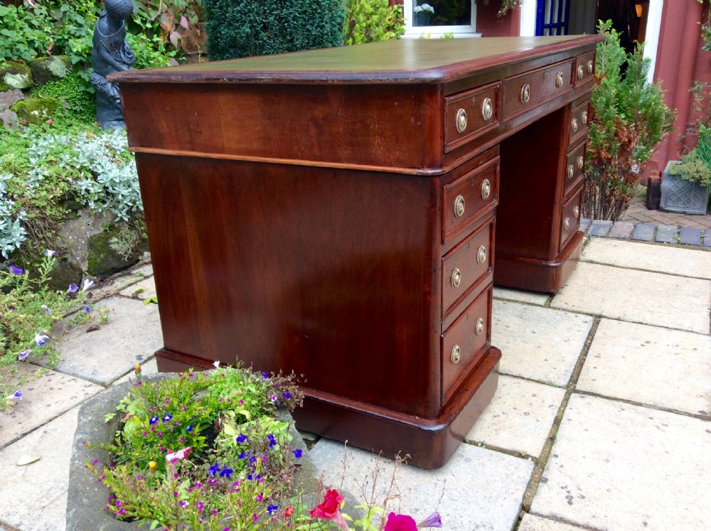 Super quality Victorian mahogany pedestal desk View IV