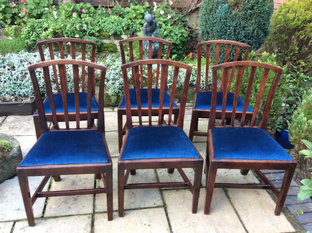 Set of six mahogany Georgian dining chairs