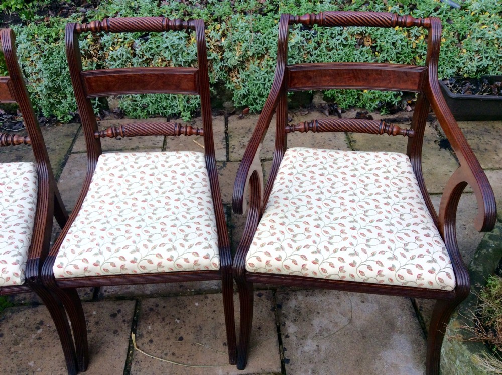Set of six mahogany Regency dining chairs View II
