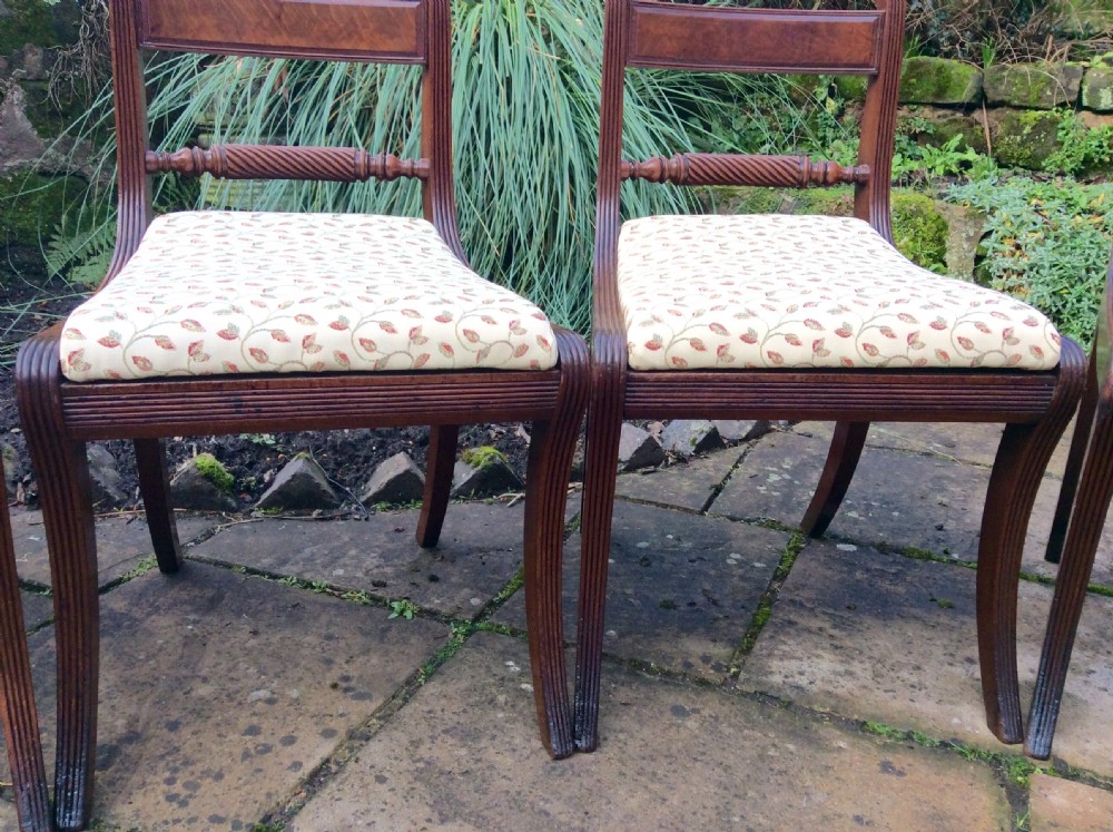 Set of six mahogany Regency dining chairs View III
