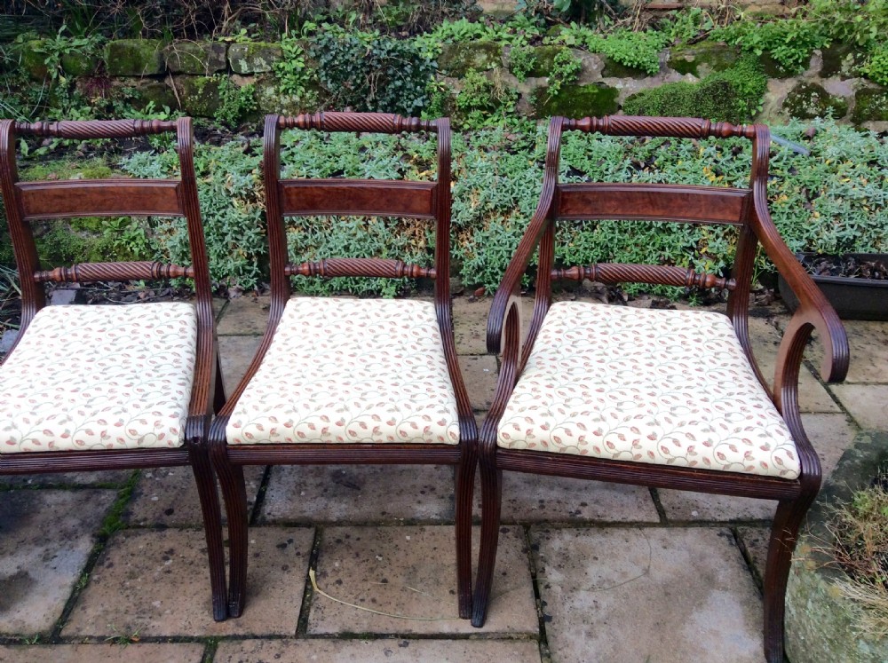 Set of six mahogany Regency dining chairs View IX