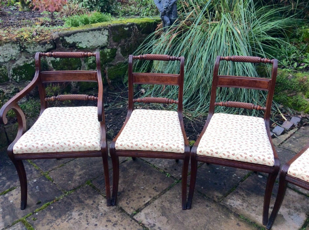 Set of six mahogany Regency dining chairs View X
