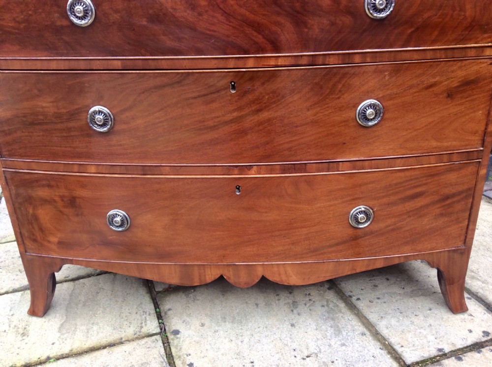 Mahogany bow fronted chest of drawers View III
