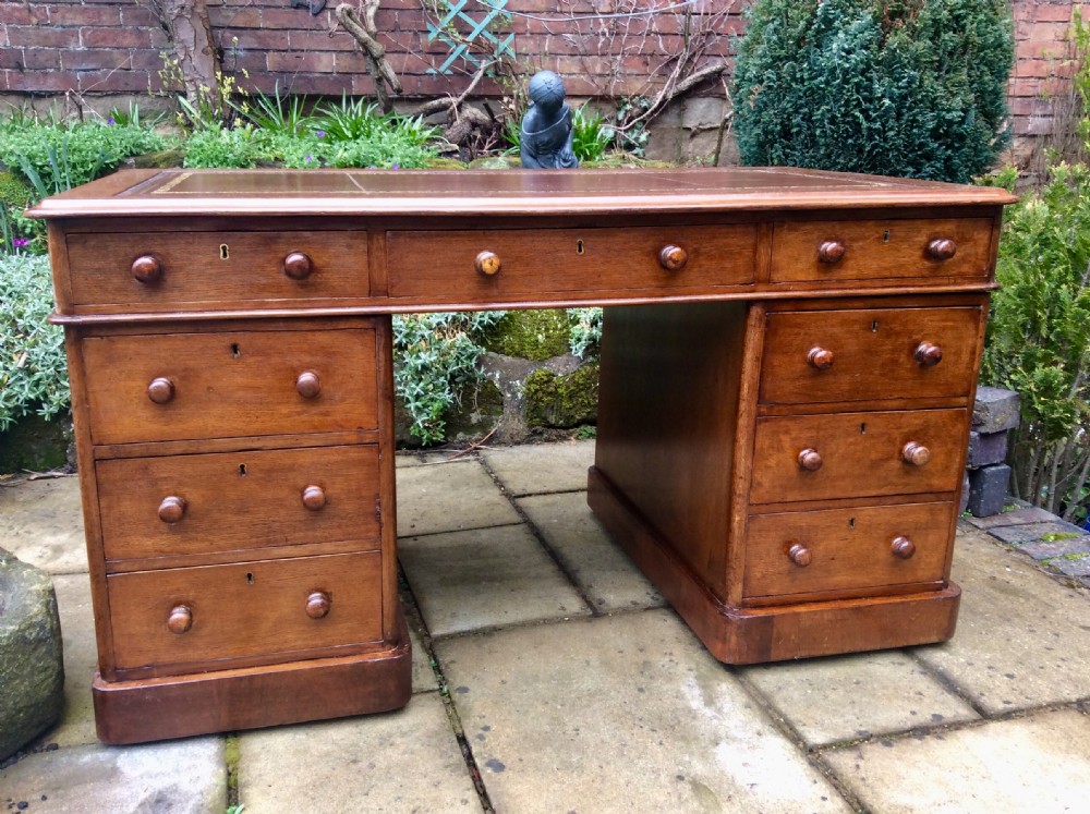 Oak 54 inch pedestal desk View II