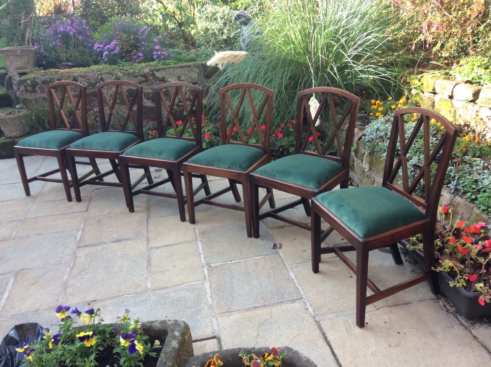 Set of six mahogany Georgian chairs View II