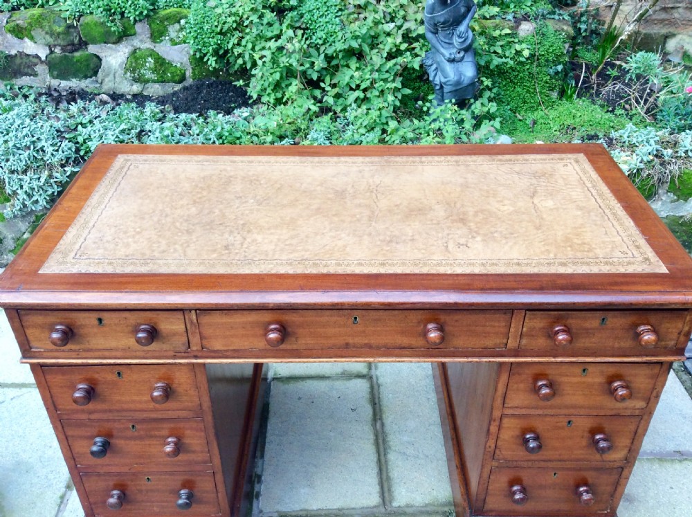 Victorian mahogany pedestal desk View IV