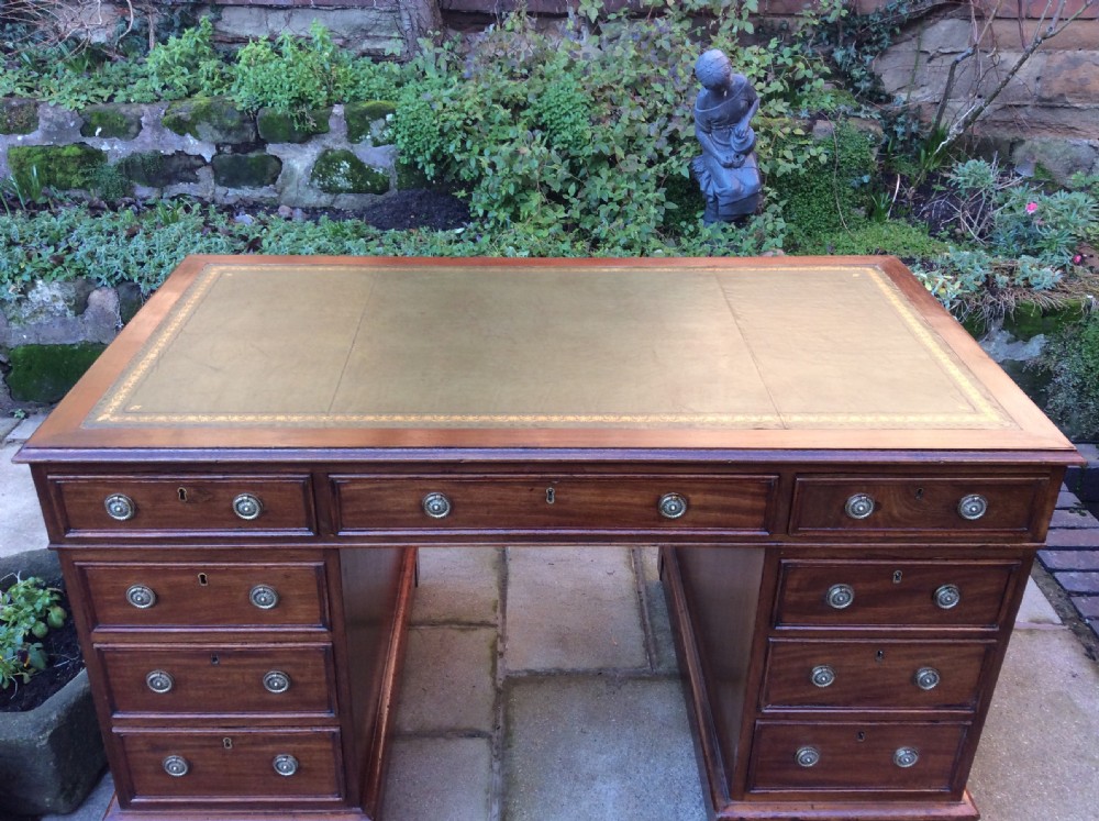 Victorian mahogany pedestal desk View IV