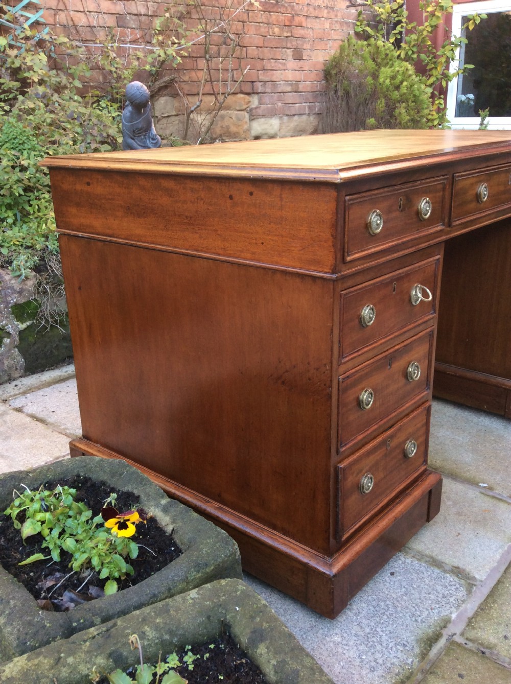 Victorian mahogany pedestal desk View V