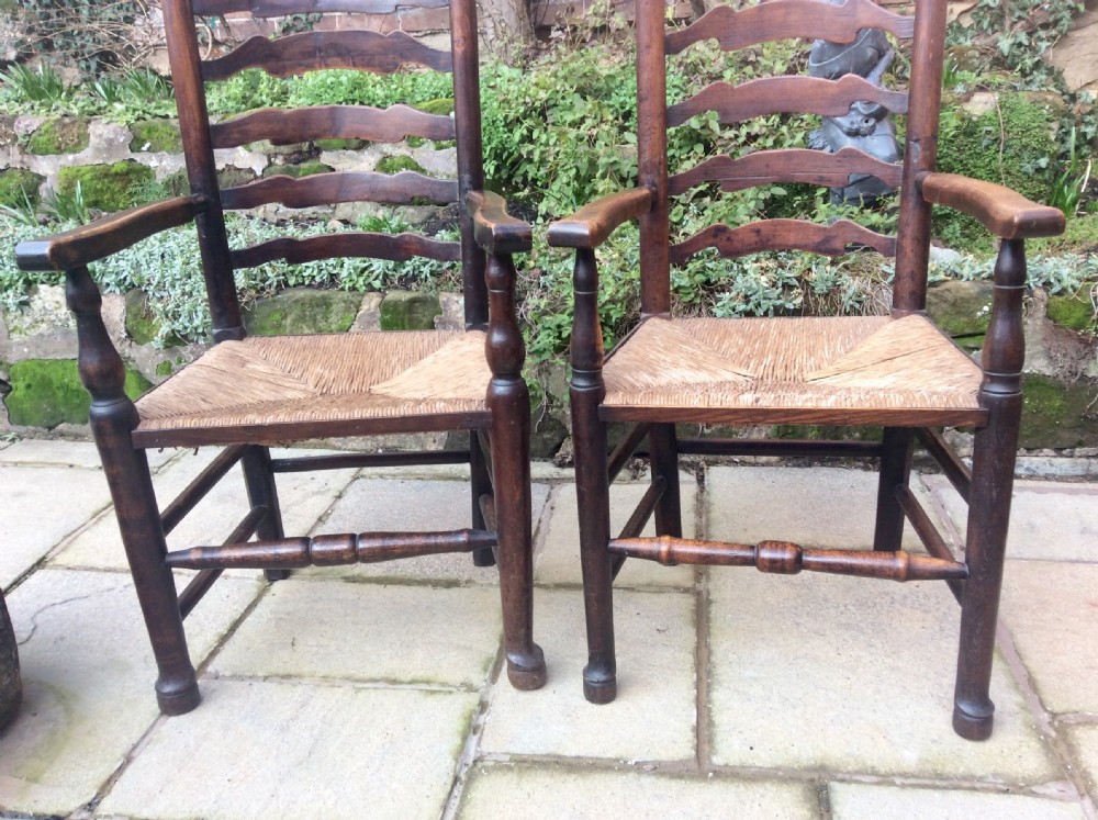2 ladder back armchairs  View IV