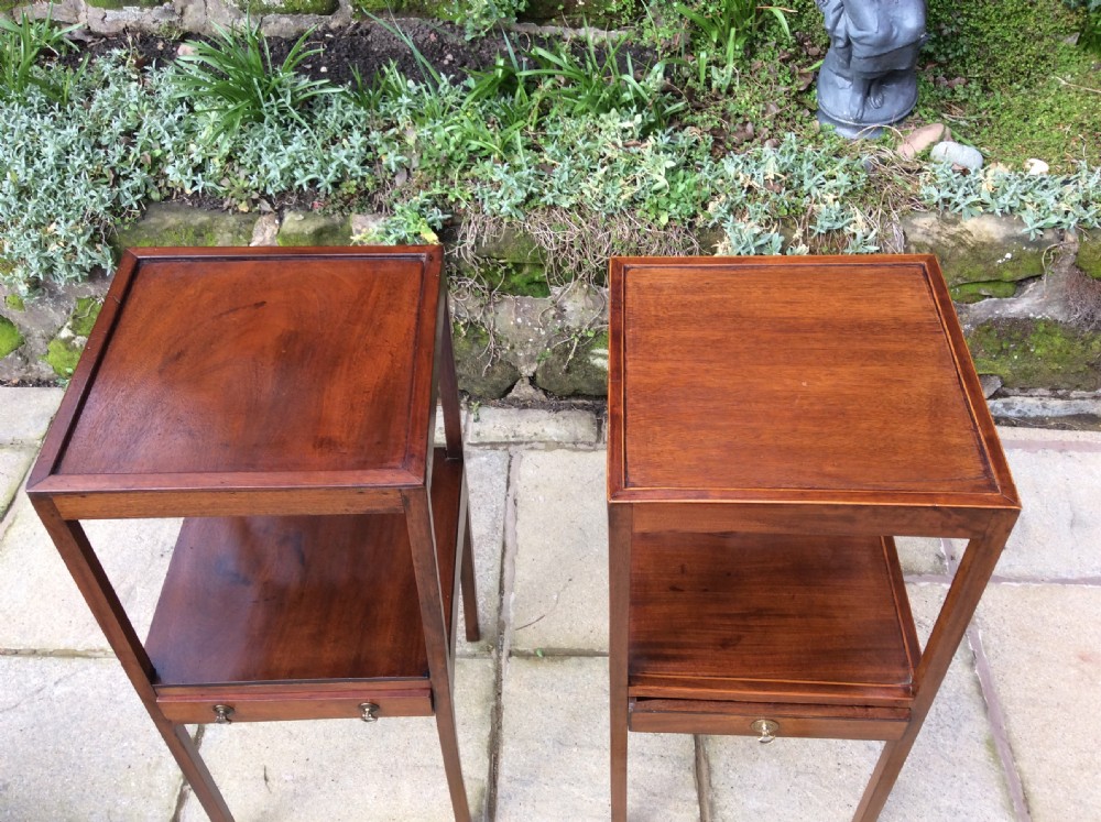 Two Georgian mahogany bedside tables View V