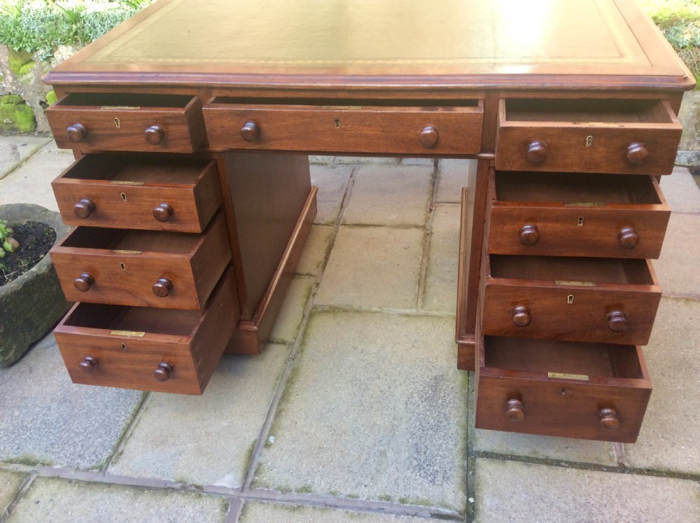 Mahogany pedestal desk View II