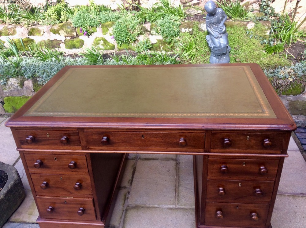 Mahogany pedestal desk View III
