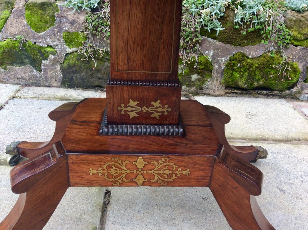 Regency, rosewood, brass inlaid card table View III