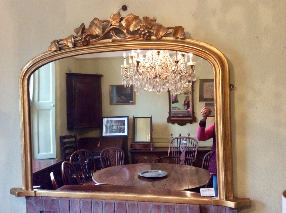 Victorian giltwood overmantle mirror