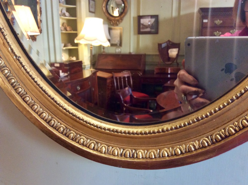 19th century Large oval gilt mirror View III