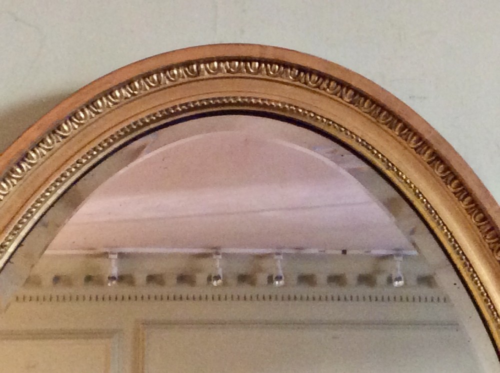 19th century Large oval gilt mirror View VI