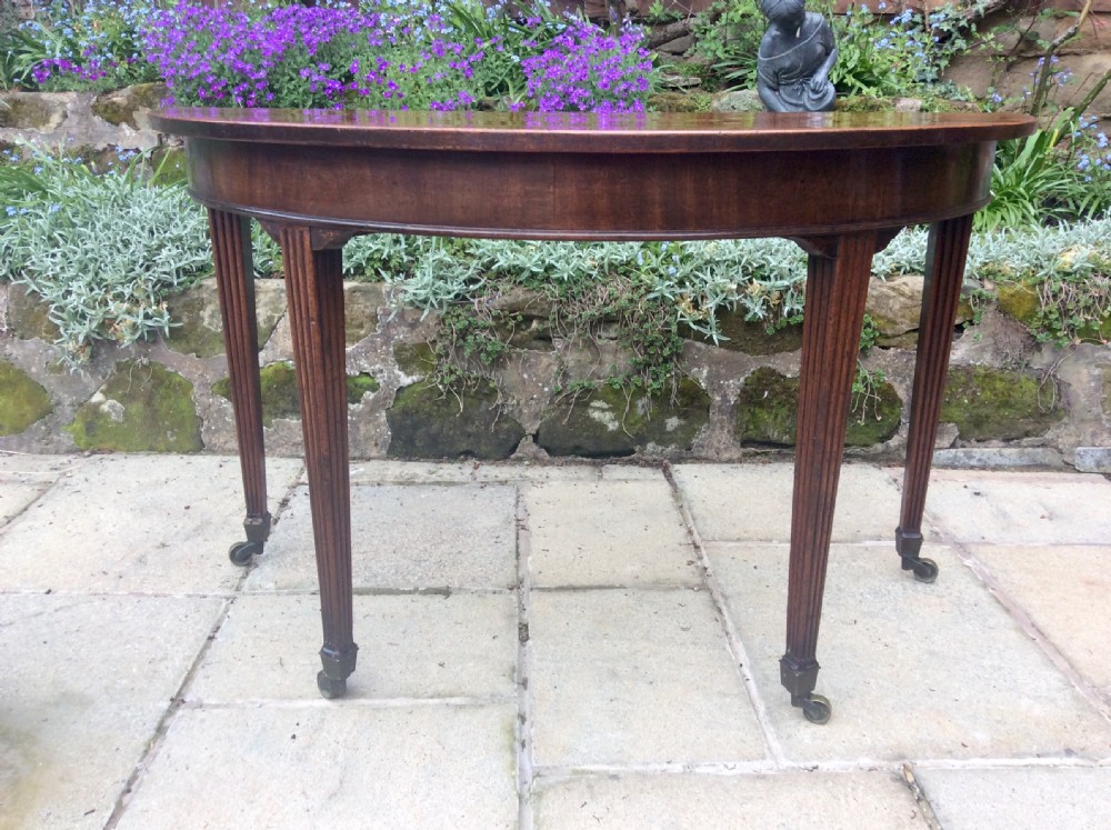 Mahogany Demi-lune console table View IV