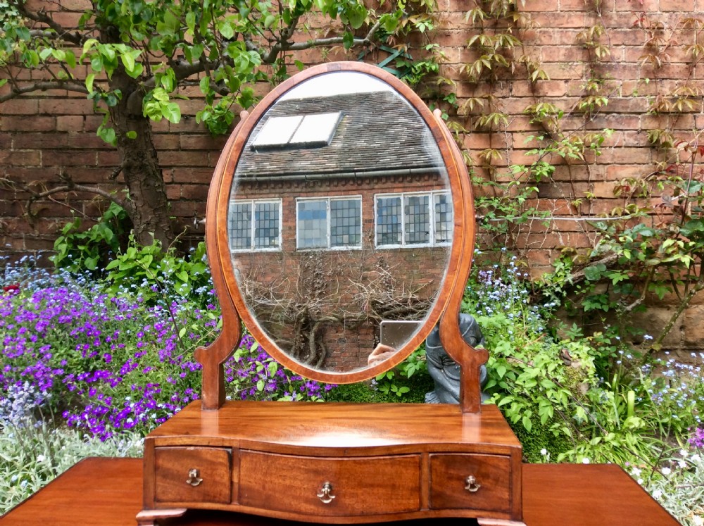 Georgian mahogany toilet or dressing table mirror View V