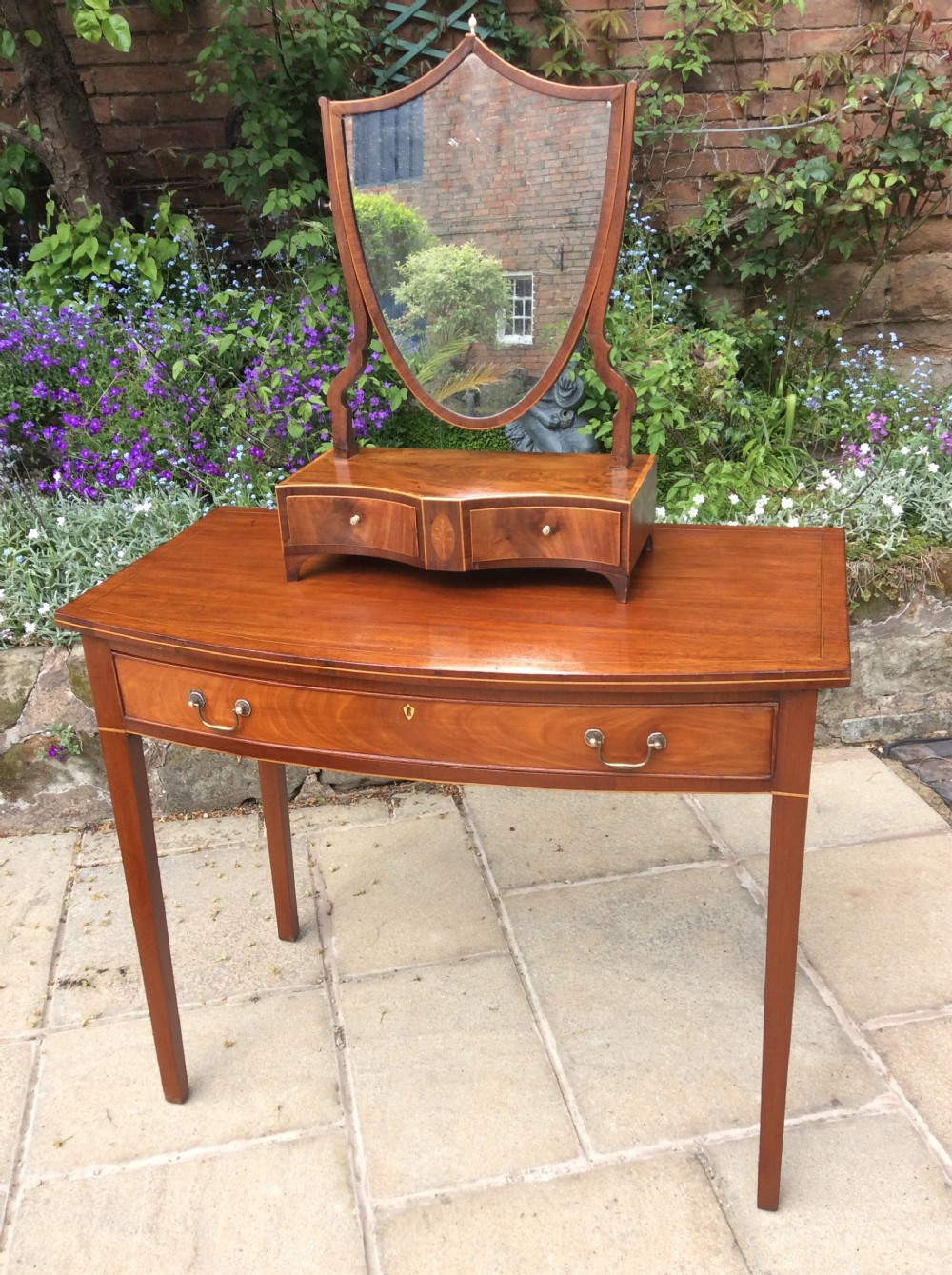 Georgian bow fronted mahogany side table View VI