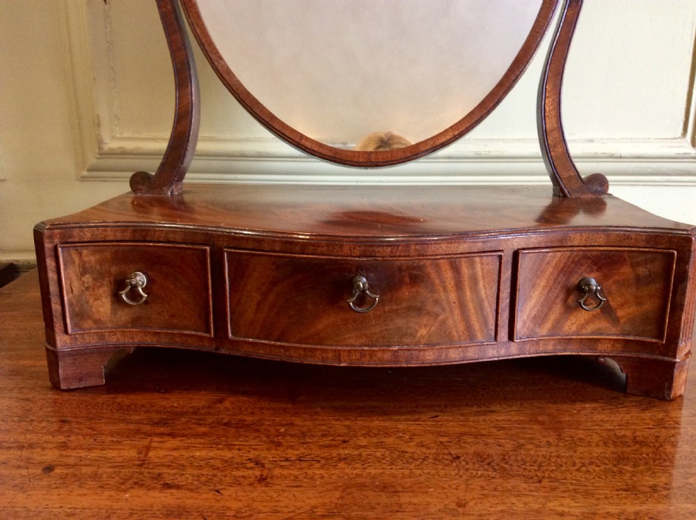 Georgian serpentine toilet or dressing table mirror View III