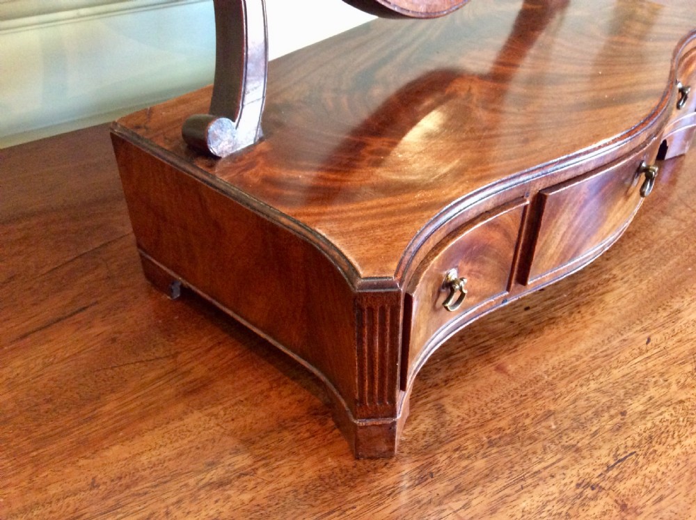 Georgian serpentine toilet or dressing table mirror View IV