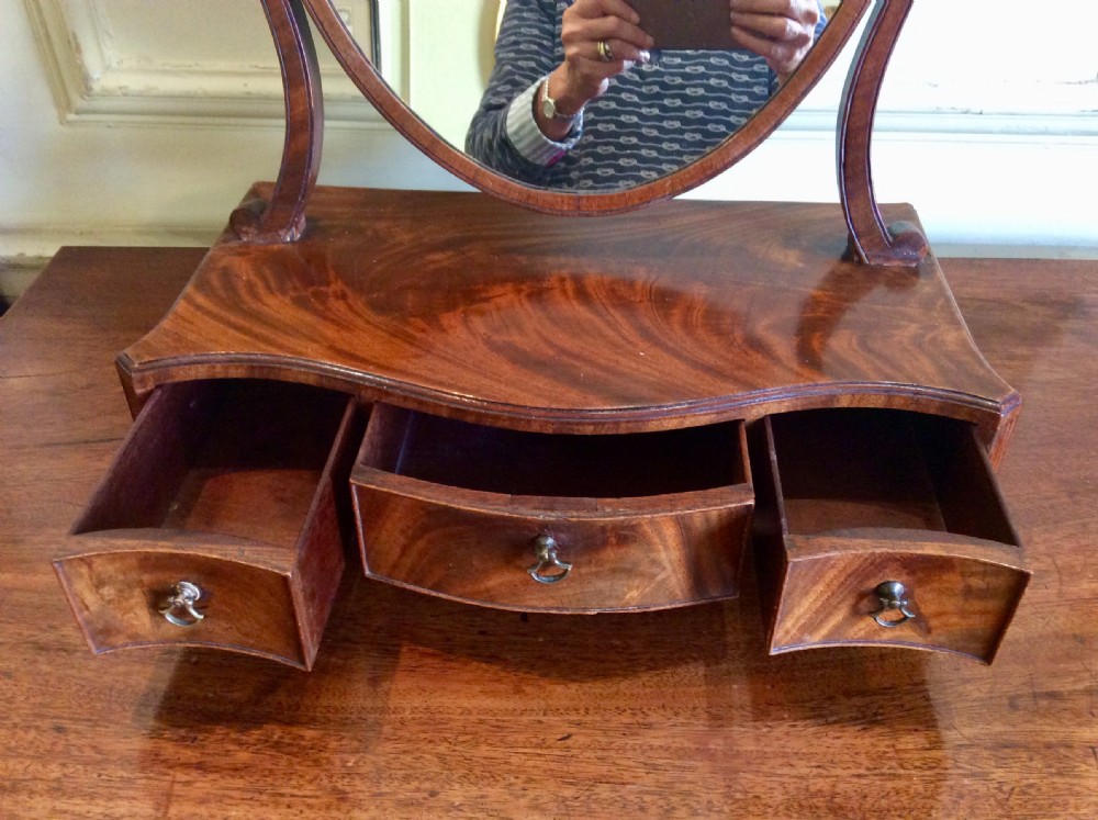Georgian serpentine toilet or dressing table mirror View V