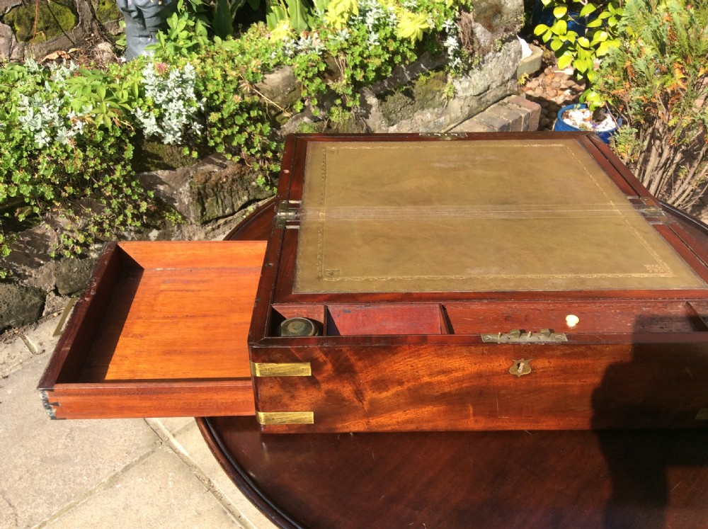 VIctorian brass bound writing slope View IV
